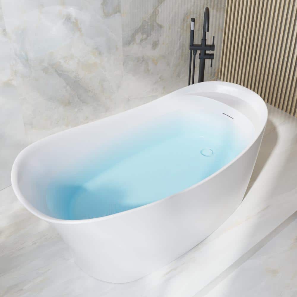 68 in. x 33 in. Pure Acrylic Freestanding Soaking Bathtub with Reversible Drain in Glossy White price history on PriceWatchPro