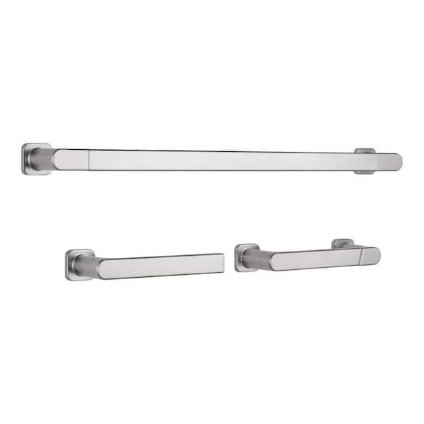 Erbon 3-Piece Bath Hardware Set with 24 in. Towel Bar, Towel Ring and TP Holder in Brushed Nickel