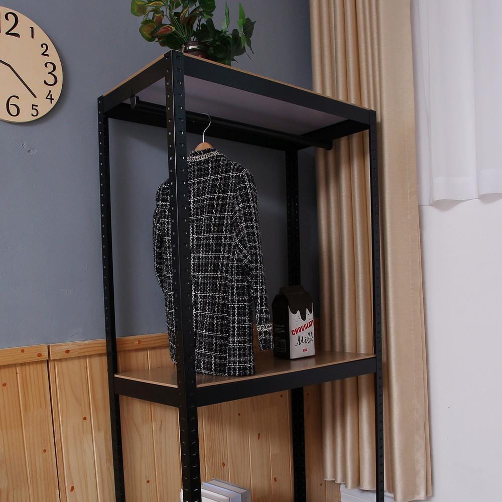 Black Heavy Duty Portable Wire Closet Organizer with Adjustable Shelves