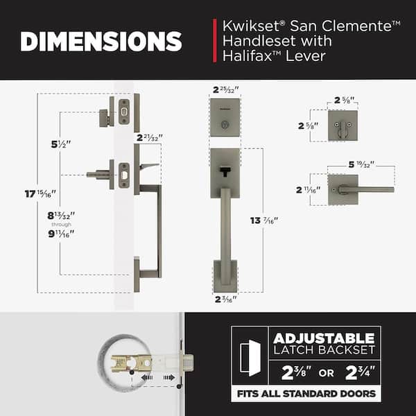 Kwikset San Clemente Gunmetal Keyed Entry Door Handleset with