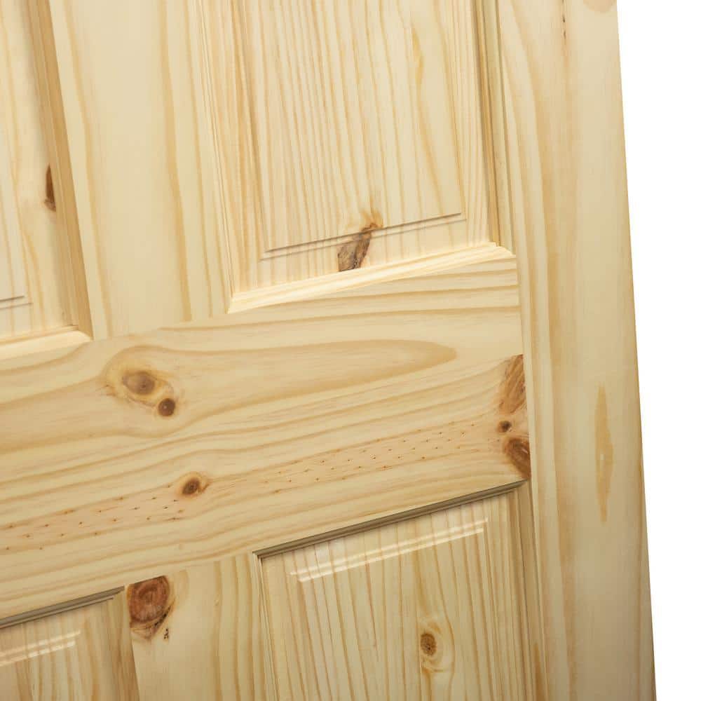 Colonial Elegance Pine Wood 6-Panel Unfinished Door 80''x30''