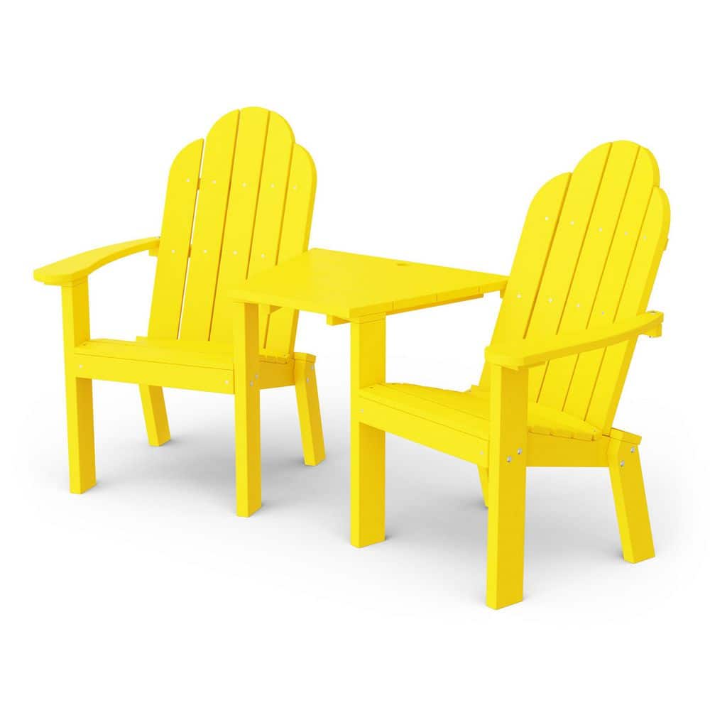 Wildridge Classic Lemon Yellow Plastic Outdoor Deck Chair Tete-A Wildridge Classic Lemon Yellow Plastic Outdoor Deck Chair Tete-A