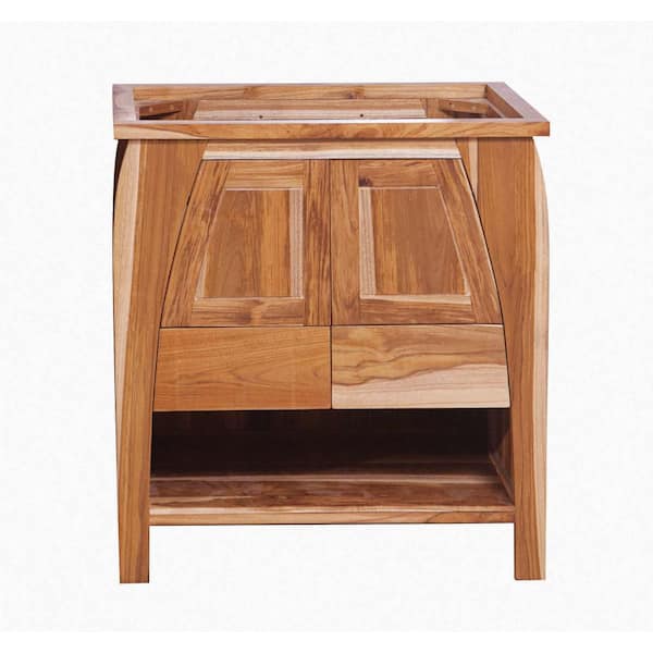 EcoDecors Tranquility 30 in. L Teak Vanity Cabinet Only in Natural Teak