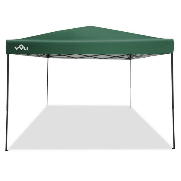 YOLI Adventure 100 10’x10’ Instant Canopy with Forest Green Top and Black Frame 