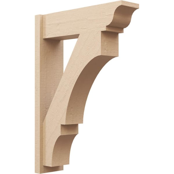 Ekena Millwork 8 in. x 40 in. x 28 in. Balboa Traditional Rough Cedar Woodgrain Timberthane Polyurethane Outlooker, Primed Tan