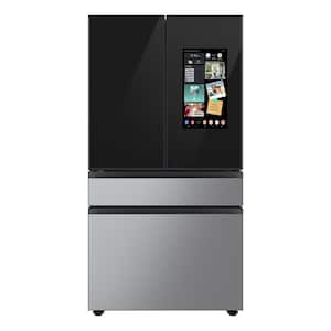 Bespoke 23 cu. ft. 4-Door French Door Refrigerator with Family Hub in Charcoal Glass Top and Stainless Steel