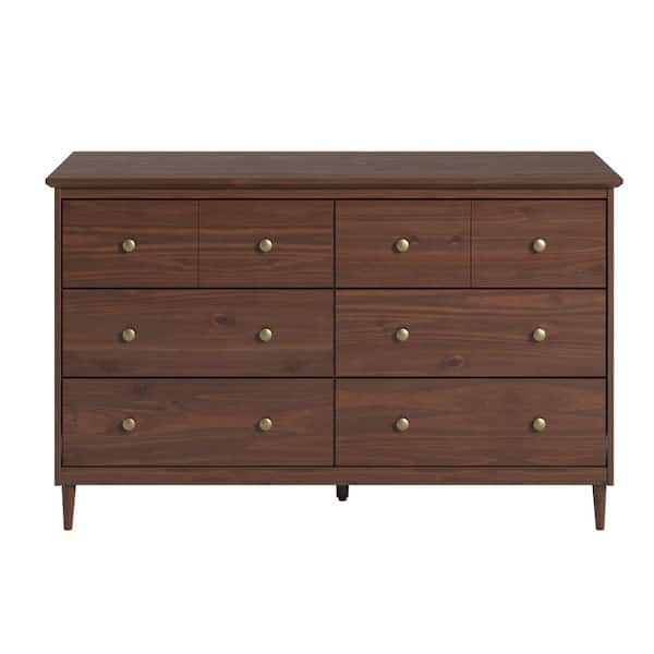 baxton studio landis mid-century modern 6-drawer dresser reviews Baxton Studio Hartman Mid-Century Modern Walnut Brown Finished Wood 6-Drawer Dresser