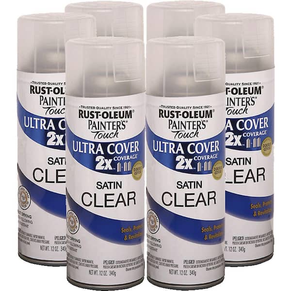 Rust-Oleum 2X Painter's Touch 12 oz. Satin Clear Spray Paint (6-Pack)DISCONTINUED