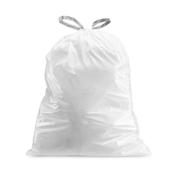 simplehuman Code X Custom Fit Drawstring Trash Bags in Dispenser Packs, 60  Count, 80 Liter / 21.1 Gallon, White