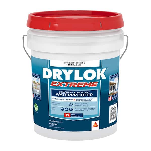 Extreme 5 Gal. Bright White Flat Latex Interior/Exterior Basement Masonry and Concrete Sealer Waterproofer