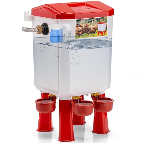 Automatic Chicken Waterer Float-Controlled Large Feeder Kit Stainless Steel Hose Poultry Hydration System