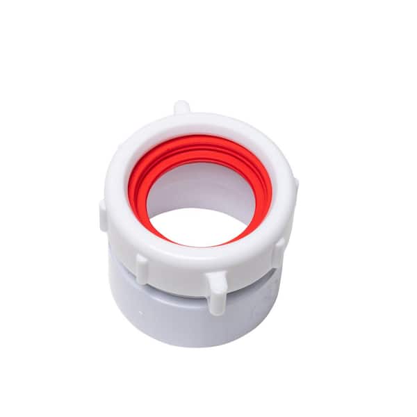 Oatey 1-1/2 in. White Plastic Threaded Sink Drain Pipe Adapter with Slip-Joint Nut and Washer