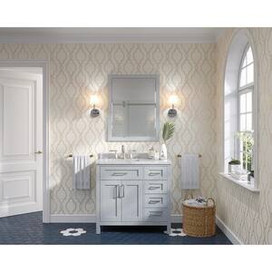 Riverdale 36 in. W x 21 in. D Vanity in Dove Grey with a Cultured Marble Vanity Top in White with white Sink