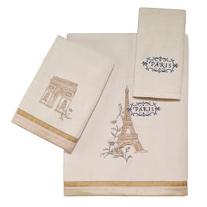 3-Piece Ivory Paris Boutanique Cotton Towel Set