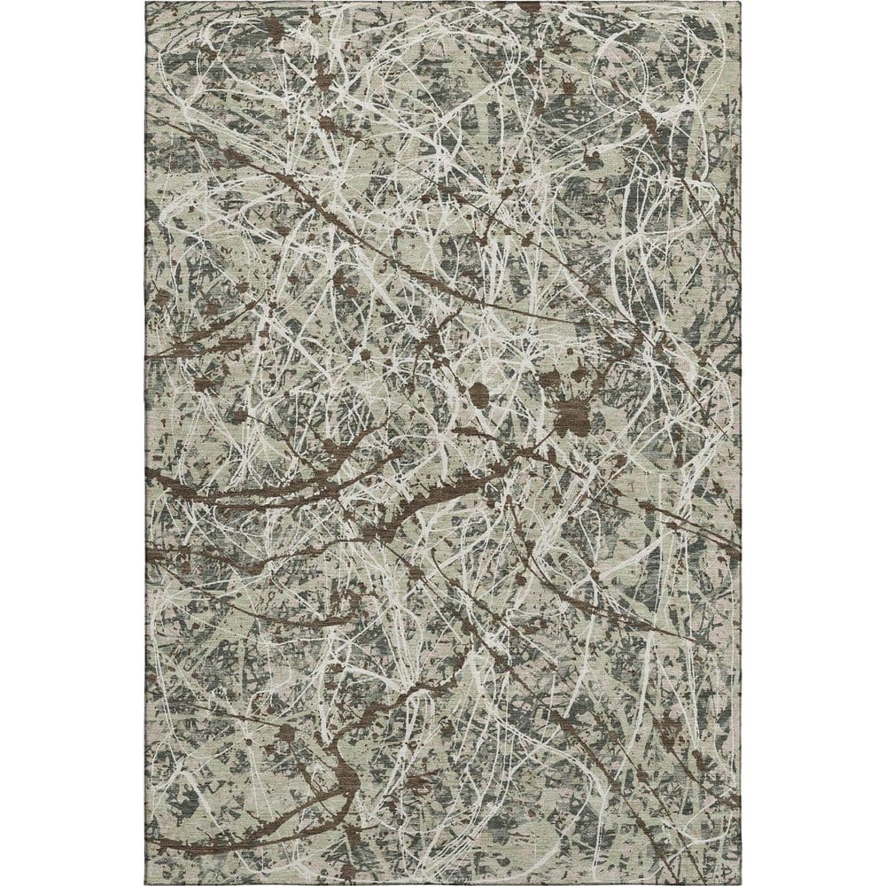 Mayfield Premium Machine Washable Abstract AMF2389 Basil 5 ft. x 7 ft. 6 in. Area Rug price history on PriceWatchPro