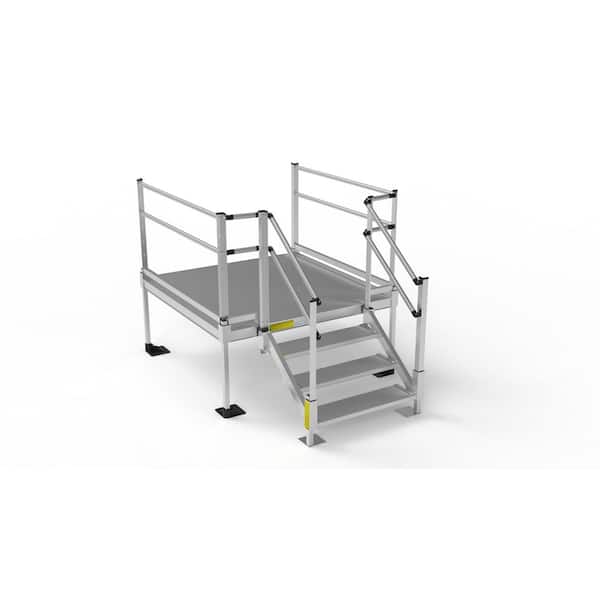Pathway 3G Aluminum Stair Kit 22 in. to 31-3/8 in. with 5 ft. x 5 ft. Platform