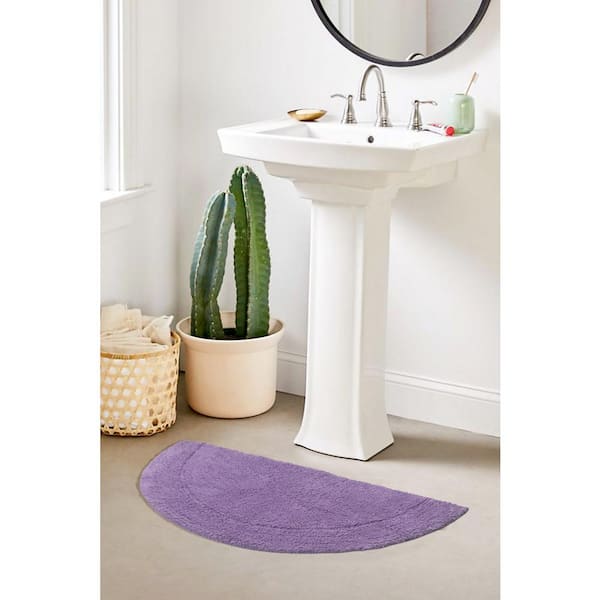 HOME WEAVERS INC Waterford Collection 100% Cotton Tufted Bath Rug, 17 x 30 Slice Rug, Purple
