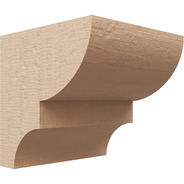 Ekena Millwork 8 in. x 8 in. x 8 in. Series 1 Wide Ridgewood Rough Cedar Woodgrain Timberthane Polyurethane Corbel, Primed Tan