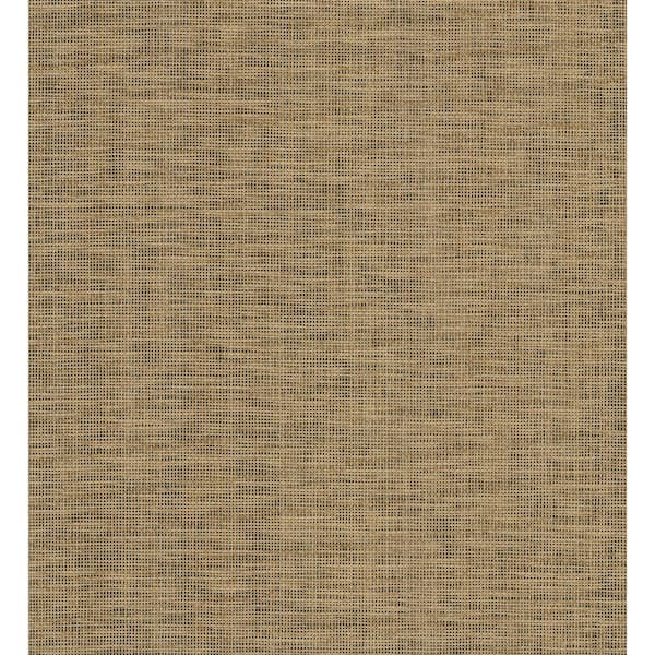 A-Street Prints Brown Cixi Basketweave Wallpaper Sample