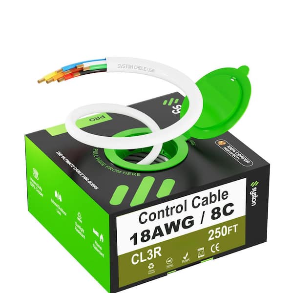 250 ft. 18/8 White CMR Unsheilded Stranded Copper Fire Security Burglar Station Sound Alarm Control Wire UV Resistant UL
