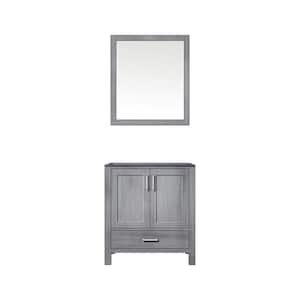Jacques 30 in. W x 22 in. D Distressed Grey Bath Vanity without Top and 28 in. Mirror