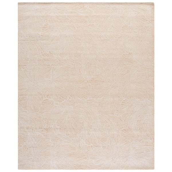 Ebony 10 ft. x 14 ft. Gold/Ivory Leaf Area Rug