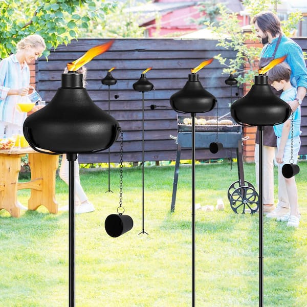 Home Garden Torch Set Of 4, Outdoor Metal Torches Curacao - View #12