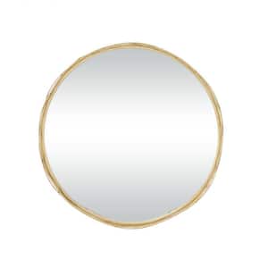 24 in. x 24 in. Round Framed Gold Wall Mirror