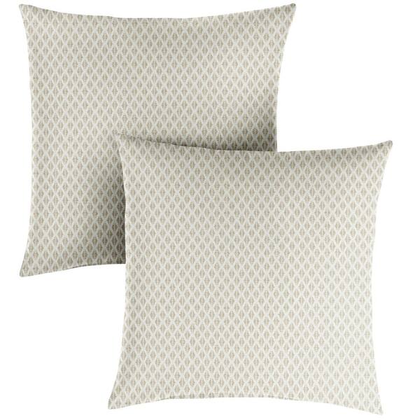 SORRA HOME 24 in. H x 24 in. W x 6 in. D Square Outdoor Throw Pillow (2-Pack) in Sunbrella