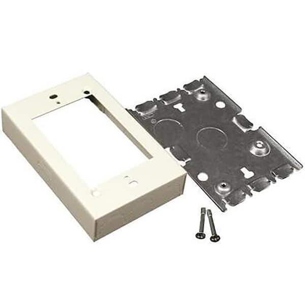 Wiremold 500 and 700 Series Metal Raceway 15/16 In. Deep 1-Gang Shallow Switch/Receptacle Box, Ivory