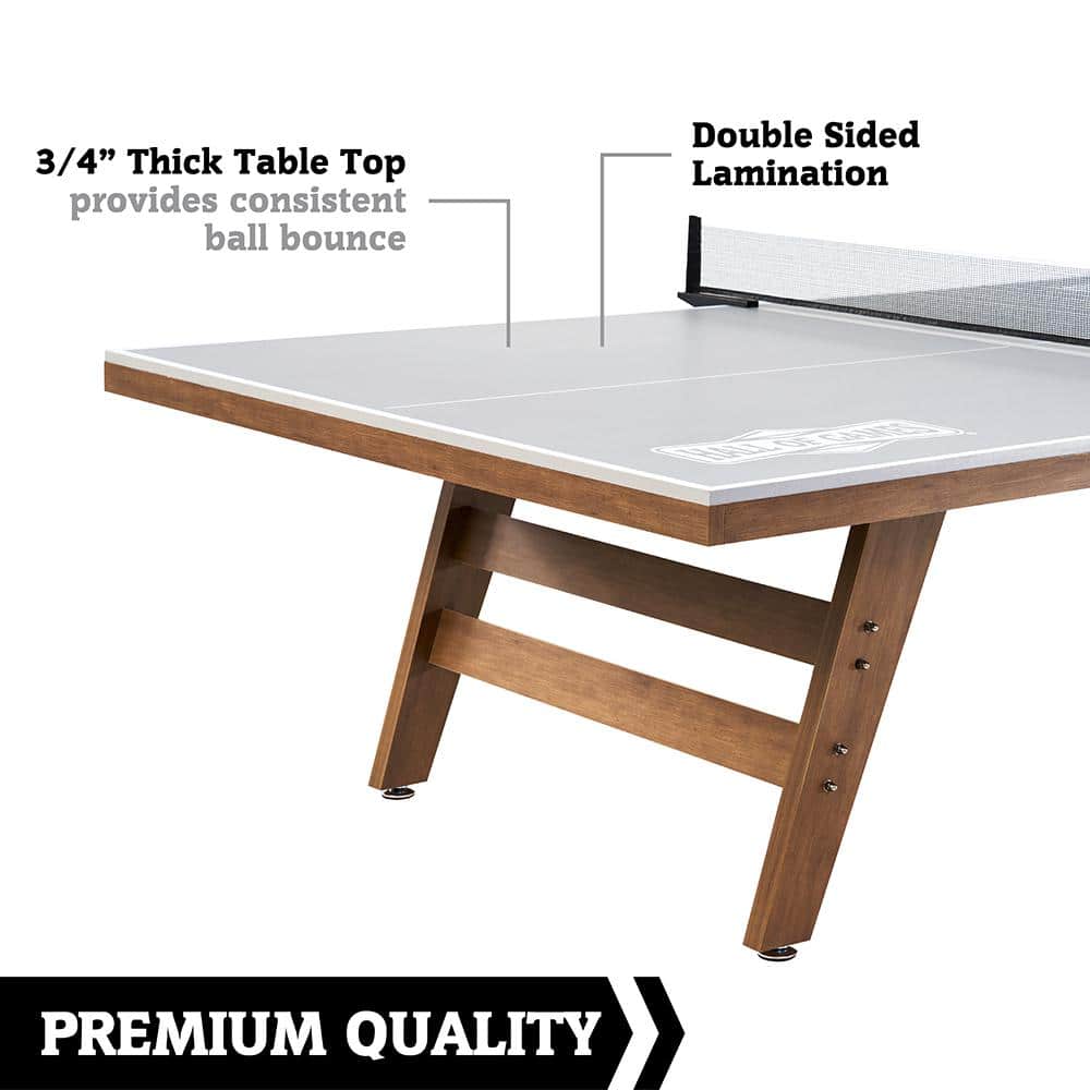 Gray and Brown Regulation Size Indoor Ping Pong Table with Net