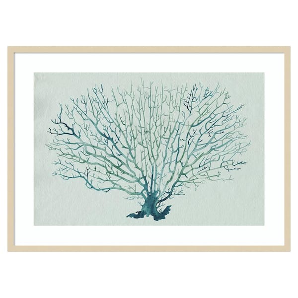 Amanti Art Seaglass Shadow III by Grace Popp 41 in. W x 30 in. H. Wood Framed Wall Art Print Framed in Brown
