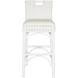 Fremont 29.92 in. White Cushioned Bar Stool