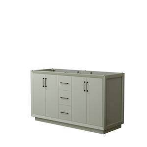 Strada 59.25 in. W x 21.75 in. D x 34.25 in. H Double Bath Vanity Cabinet without Top in Light Green