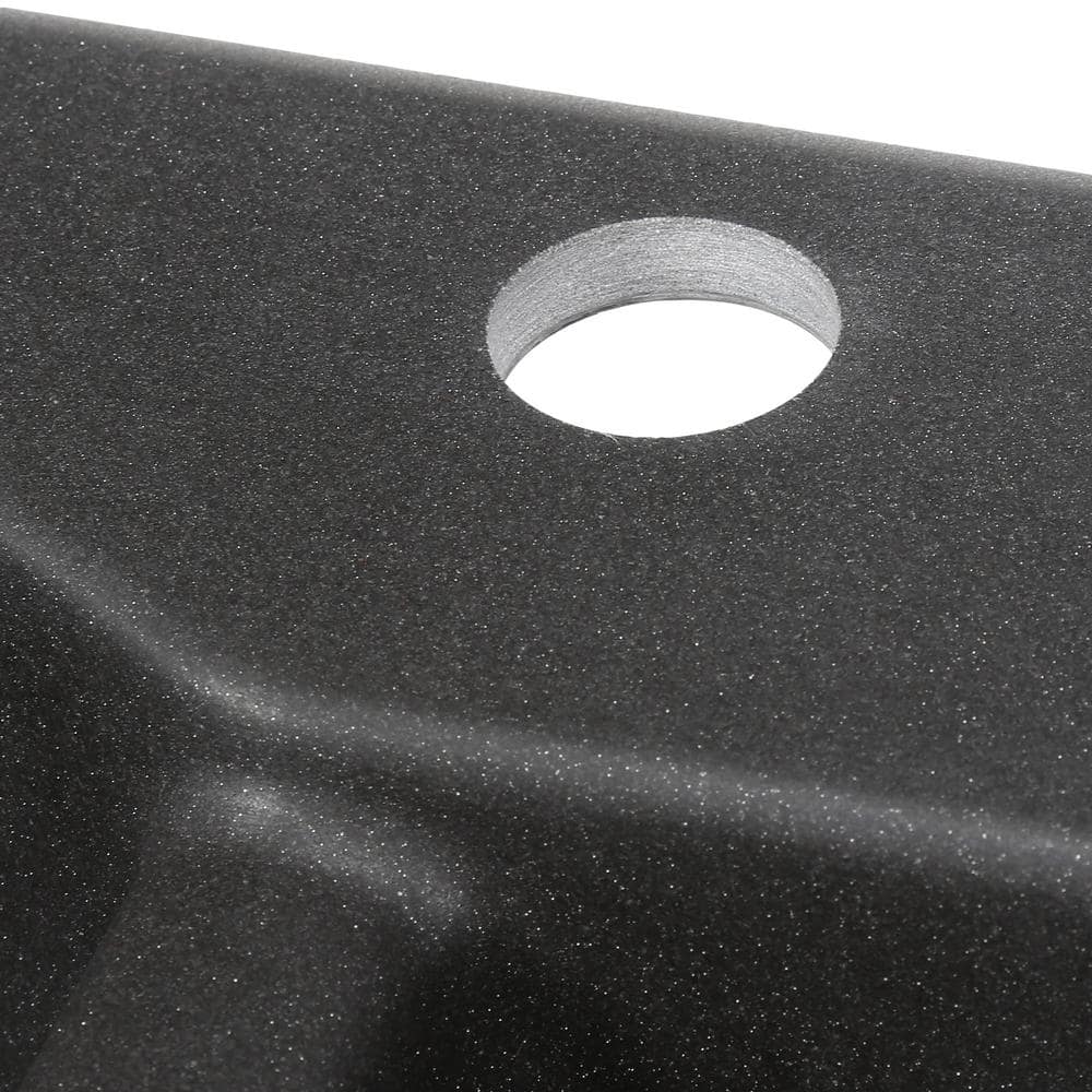 Nero Granite Composite 33'' Double Bowl Drop-In Kitchen Sink