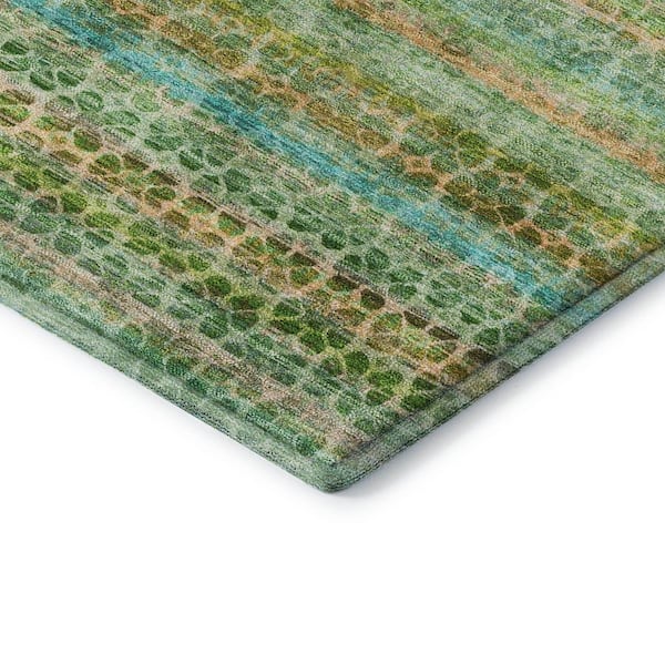 Mayfield Premium Machine Washable Abstract AMF2155 Teal 10 ft. x 14 ft. Area Rug