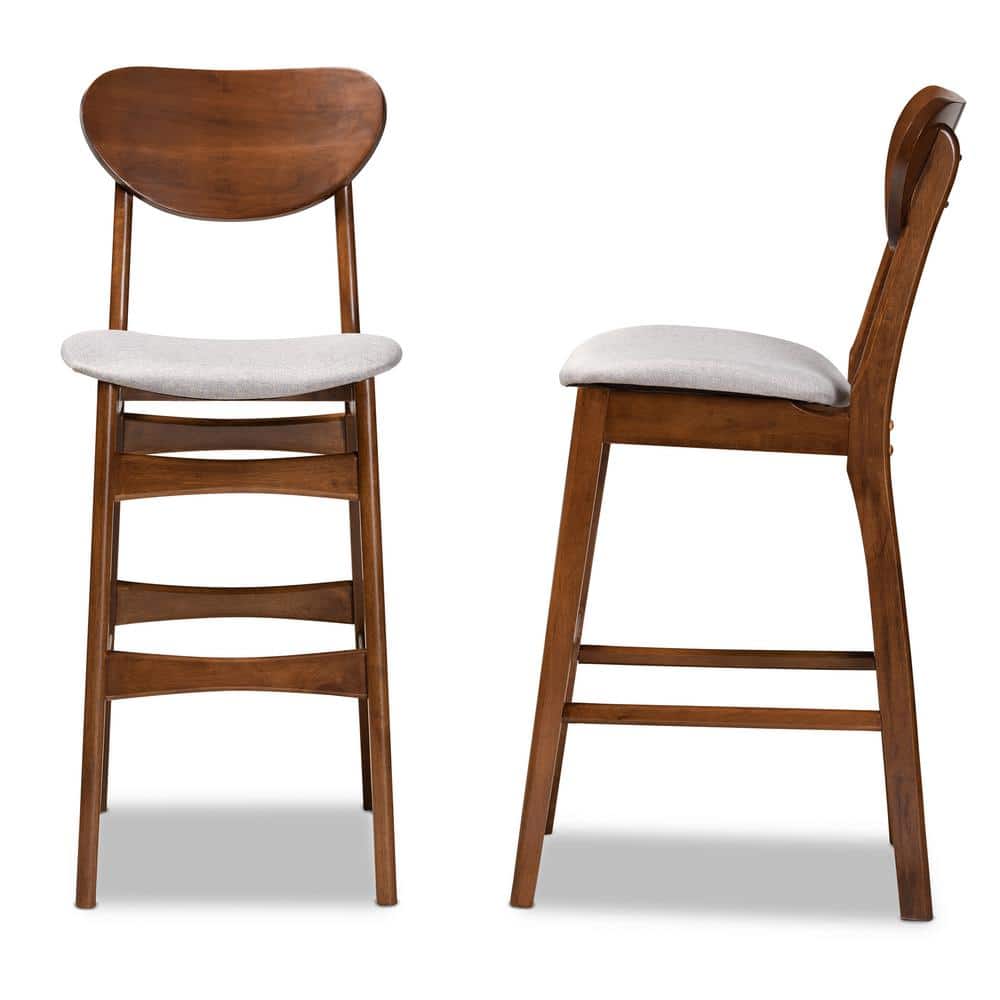 Katya Adjustable Gray Wood Bar Stool Set