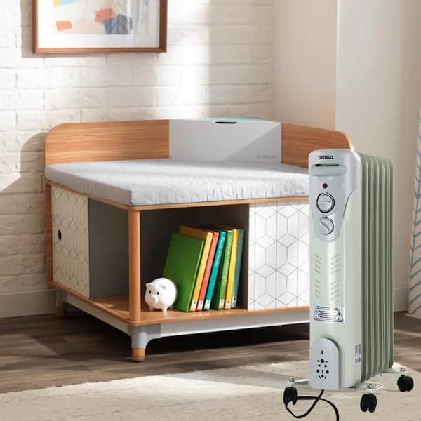 Optimus 1500-Watt Digital 7-Fins Electric Oil Filled Radiator Space Heater  with Timer 985109383M - The Home Depot
