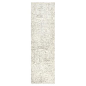 Nizza Collection Naples Ivory 3 ft. x 9 ft. Contemporary Runner Rug
