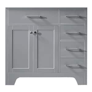 Clariette 35.2 in. W x 21.7 in. D x 33.5 in. H Bath Vanity Cabinet Only in Taupe Grey