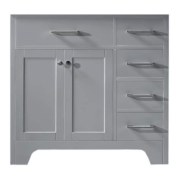 Exclusive Heritage Clariette 35.2 in. W x 21.7 in. D x 33.5 in. H Bath Vanity Cabinet Only in Taupe Grey