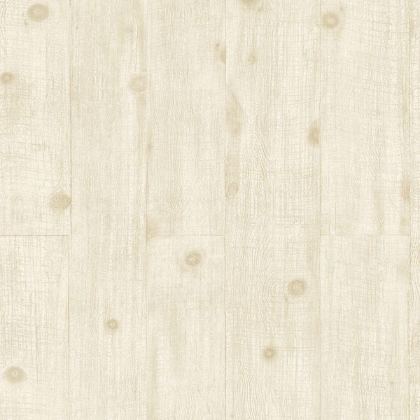 The Wallpaper Company 56 sq. ft. Cream Wood Paneling Wallpaper