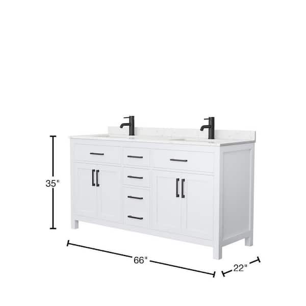 Beckett 66 Double Bathroom Vanity - White  Beautiful bathroom furniture  for every home - Wyndham Collection