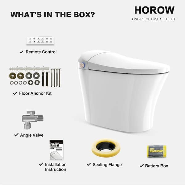 HOROW Smart Toilet Bidet with Remote Control and Deodorization