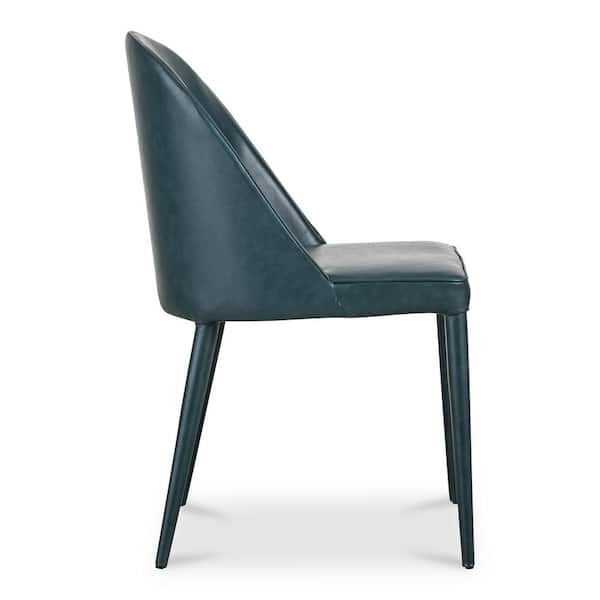 Thorne Dark Teal Dining Chair, Vegan Leather with Iron Frame - (Set of 2)