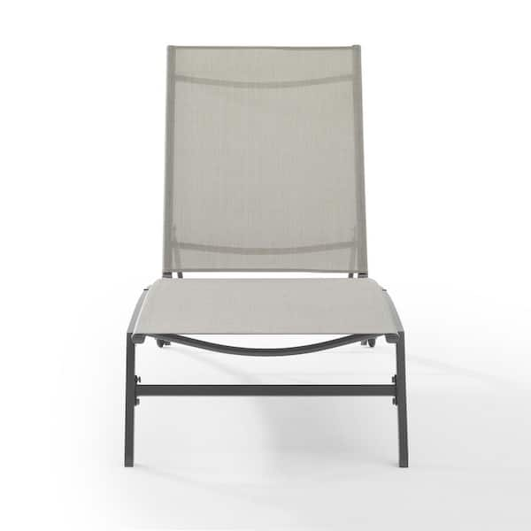 CROSLEY FURNITURE Weaver Light Gray Sling Outdoor Chaise Lounge