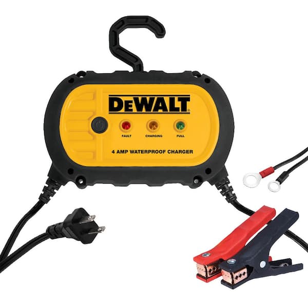 DEWALT 4 Amp Professional Waterproof Portable Car Battery Charger DXAEWPC4  - The Home Depot