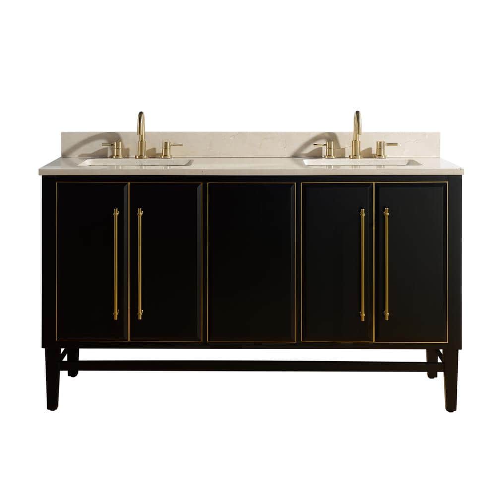 Have a question about Avanity Mason 61 in. Double Sink Black with Gold ...