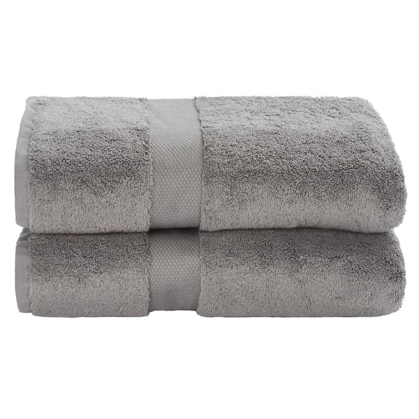 SAFAVIEH Cotton Super Plush Gray 2-Pcs Bath Towel Set TWL1050C-SET2 - The  Home Depot