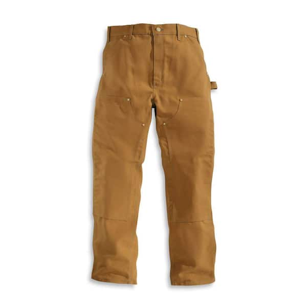 Carhartt Men's 28x32 Brown Cotton Straight Leg Non-Denim Bottoms B01-BRN -  The Home Depot